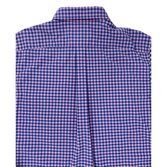 Vineyard Vines Men's Performance Classic Fit Tucker Shirt Medium Pink/Blue Check - Picture 9 of 12
